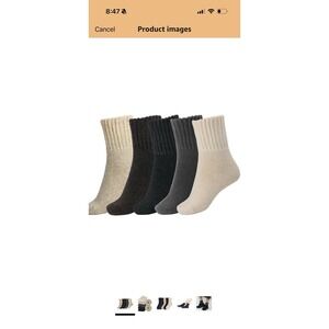 5 Bomkinta Boot Socks Women's Medium 5-11 Solid Thick Warm Cozy Crew Socks New